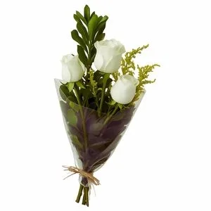Ramalhete de 3 Rosas Brancas