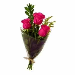 Ramalhete de 3 Rosas Pink
