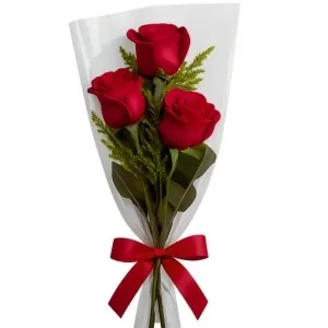 Ramalhete de 3 Rosas Vermelhas