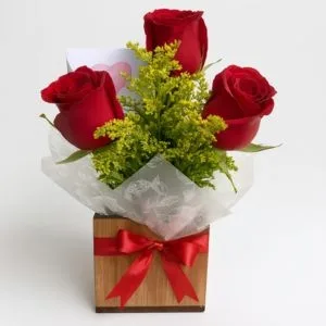 Arranjo de 3 Rosas e Tangos