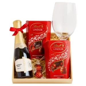 Box Luxo de Mini Chandon e Lindt