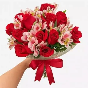 Buquê Especial de Rosas e Astromélias