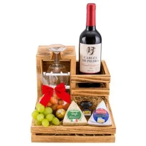 Cesta Amar ao Infinito os Queijos e Vinho