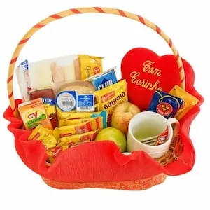 Cesta Amor e Gratidão Vermelha