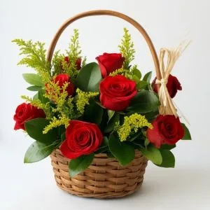 Cesta Amor Transparente com 8 Rosas