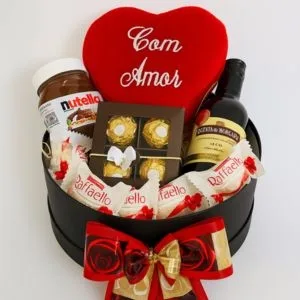 Cesta Box Mini Vinho com Amor