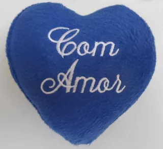 Pelúcia Coração Com Amor Azul