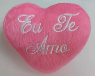 Pelúcia Coração Eu Te Amo Cor de Rosa