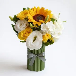 Arranjo de Flores em Cores Quentes