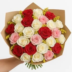 Buquê de 24 Rosas Coloridas