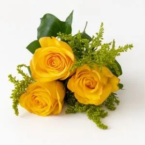 Buquê de 3 Rosas Amarelas
