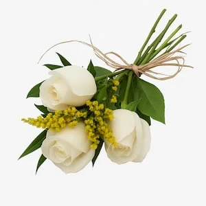 Buquê de 3 Rosas Brancas