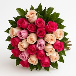 Buquê de 30 Rosas em Tons Rosados