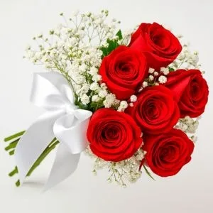 Buquê de 6 Rosas Vermelhas