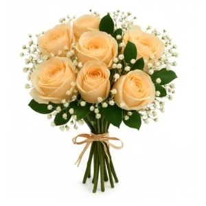 Buquê de 8 Rosas Creme