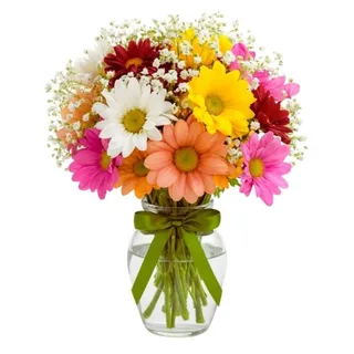 Arranjo de Flores do Campo no Vaso de Vidro 