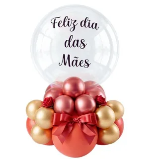 Arranjo de Balão Salmão Dia das Mães