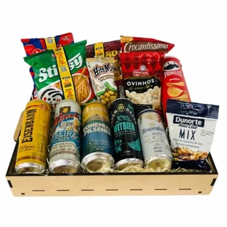 Bandeja De Cervejas Artesanais Latas Com Petiscos