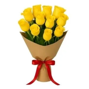 Buquê De 12 Rosas Amarelas