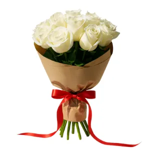 Buquê De 12 Rosas Brancas