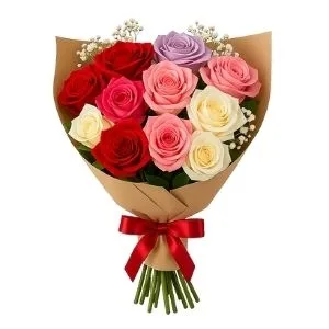 Buquê De 12 Rosas Coloridas