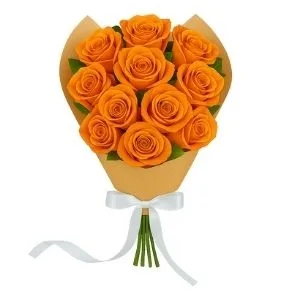 Buquê De 12 Rosas Laranja