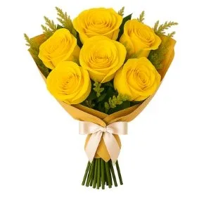 Buquê de 6 Rosas Amarelas