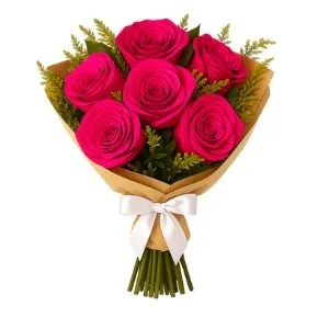 Buquê de 6 Rosas Pink