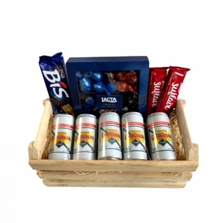 Cesta Com Cervejas Original E Doces
