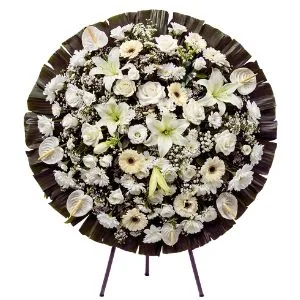 Coroa de Flores Grande com Flores Brancas