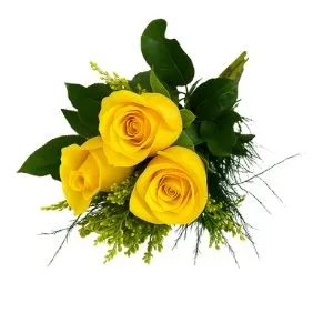 Ramalhete de 3 Rosas Amarelas