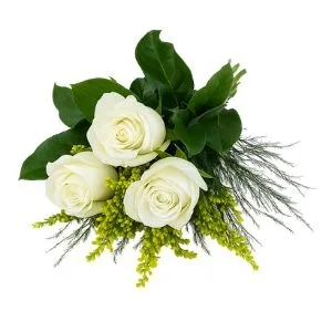 Ramalhete de 3 Rosas Brancas