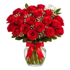Arranjo de 35 Rosas Vermelhas no Vaso Aquário