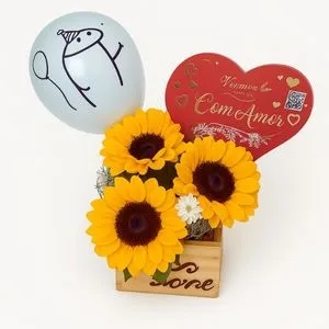 Box Girassol com Balão Personalizado
