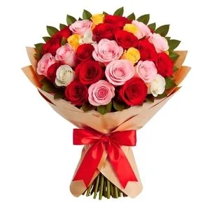 Buquê de 100 Rosas Coloridas