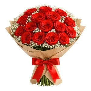 Buquê de 18 Rosas Vermelhas