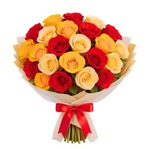 Buquê de 22 Rosas de 3 Cores