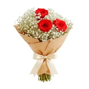 Buquê de 3 Rosas Vermelhas