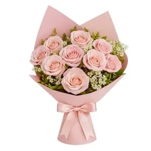 Buquê de 9 Rosas Rosadas