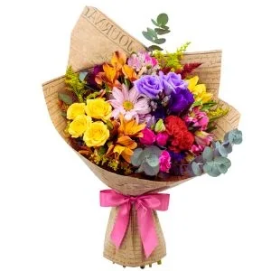 Buquê de Flores do Campo com Mini Rosas