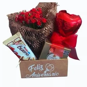 Cesta Carinho de Presente com Coração