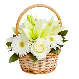 Cesta de Flores Brancas