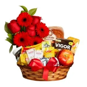 Cesta Mimos com Rosas