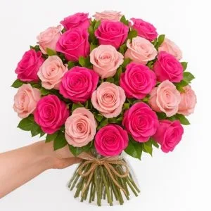 Buquê de 36 Rosas em Tons Rosados