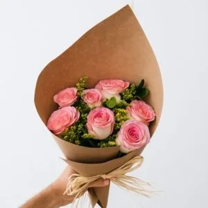 Buquê de 7 Rosas Rosadas