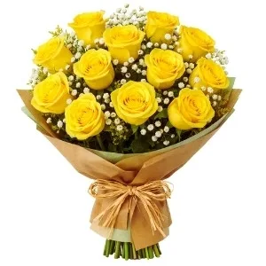 Buquê de 12 Rosas Amarelas