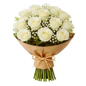 Buquê de 12 Rosas Brancas