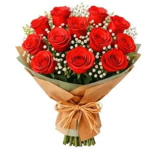 Buquê de 12 Rosas Vermelhas