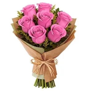 Buquê de 7 Rosas Rosadas