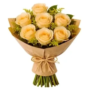 Buquê de 8 Rosas Champagne